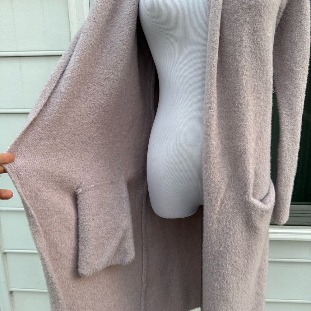 Sleeping on snow by Anthropologie Thornton Longline Fuzzy Cardigan Mauve Lilac - Picture 12 of 16